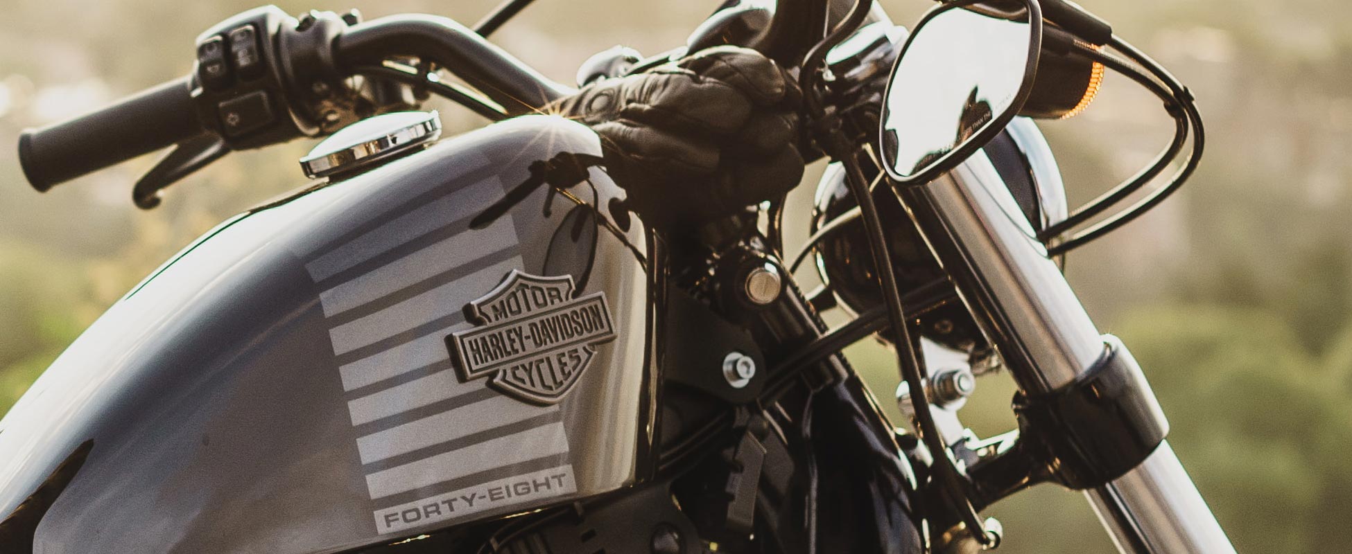 Rider on a Harley-Davidson motorcycle